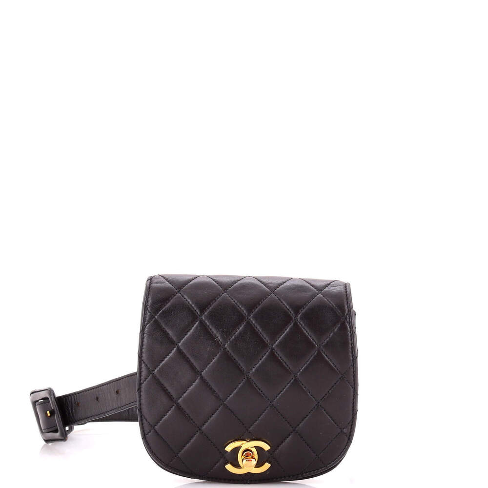 Chanel Small Vintage Flap Belt Bag Quilted Leather